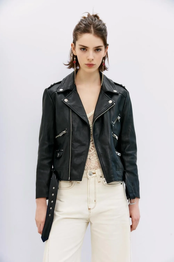 campera moto new cuero