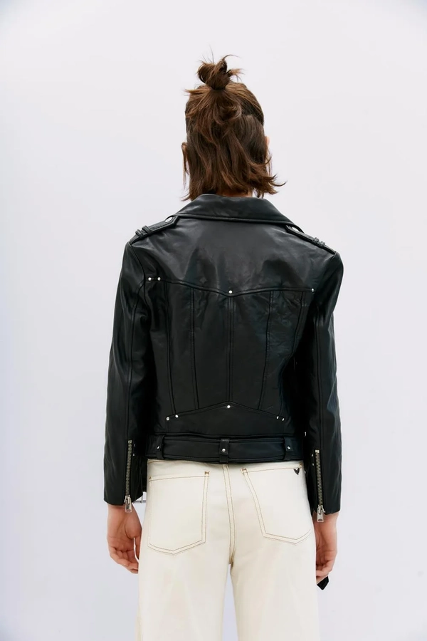 campera moto new cuero