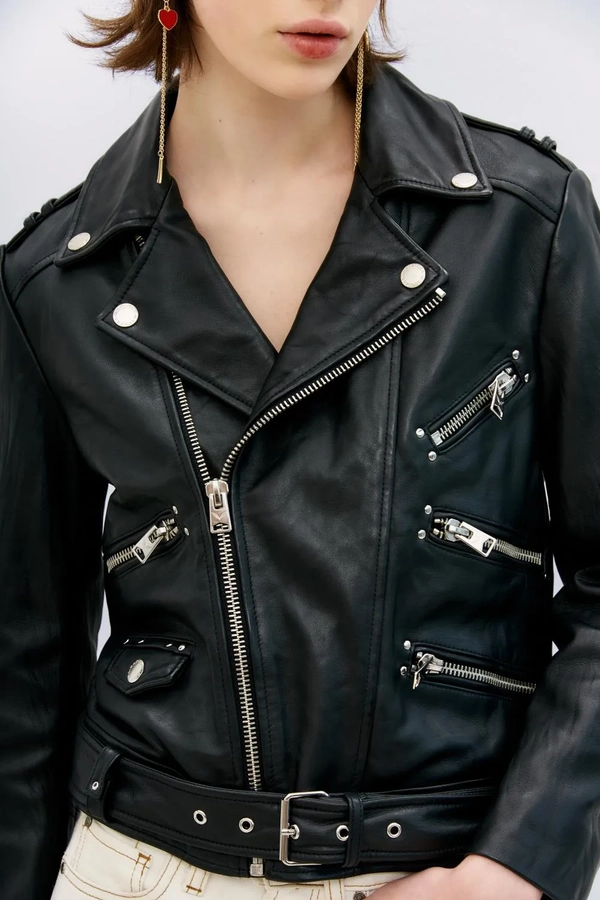 campera moto new cuero