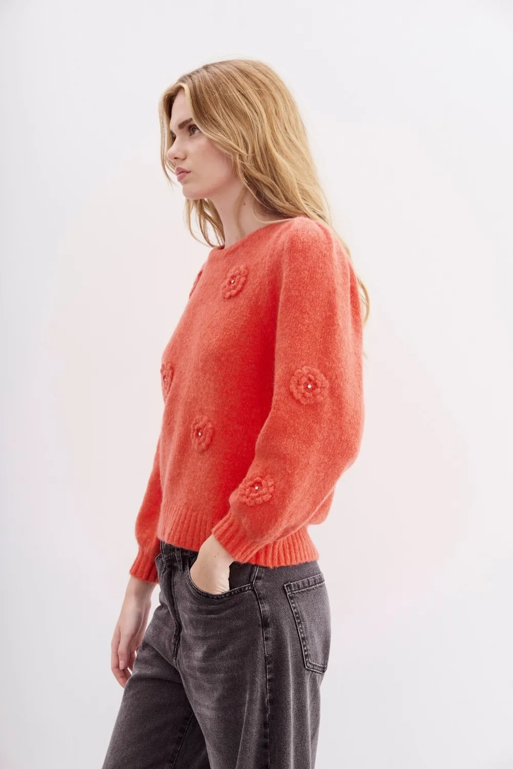 sweater flower lace