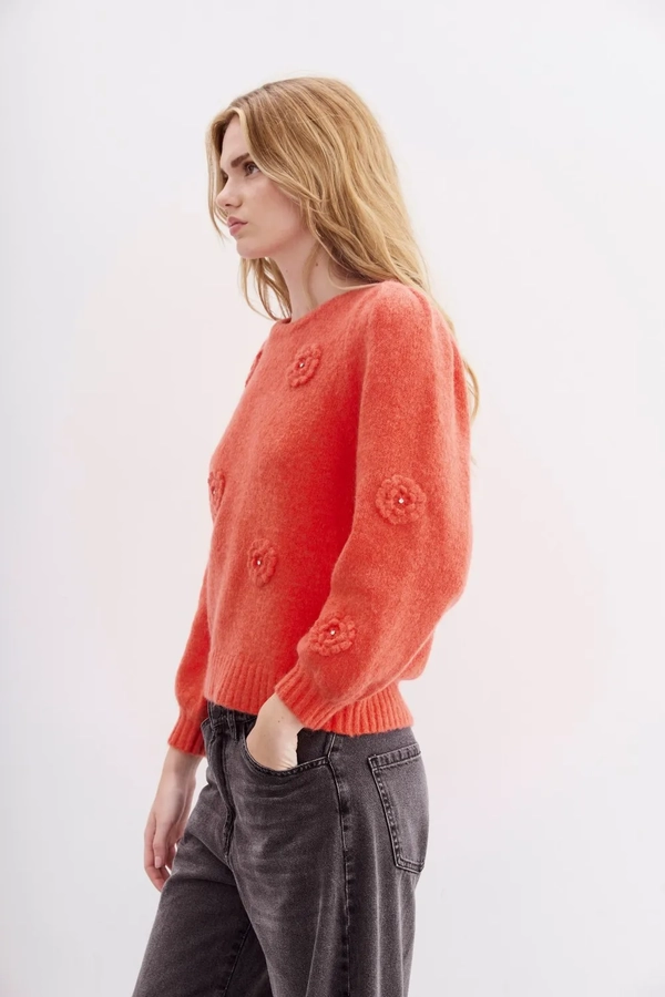 sweater flower lace