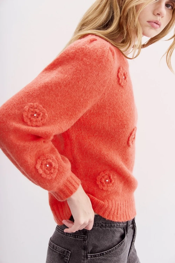 sweater flower lace