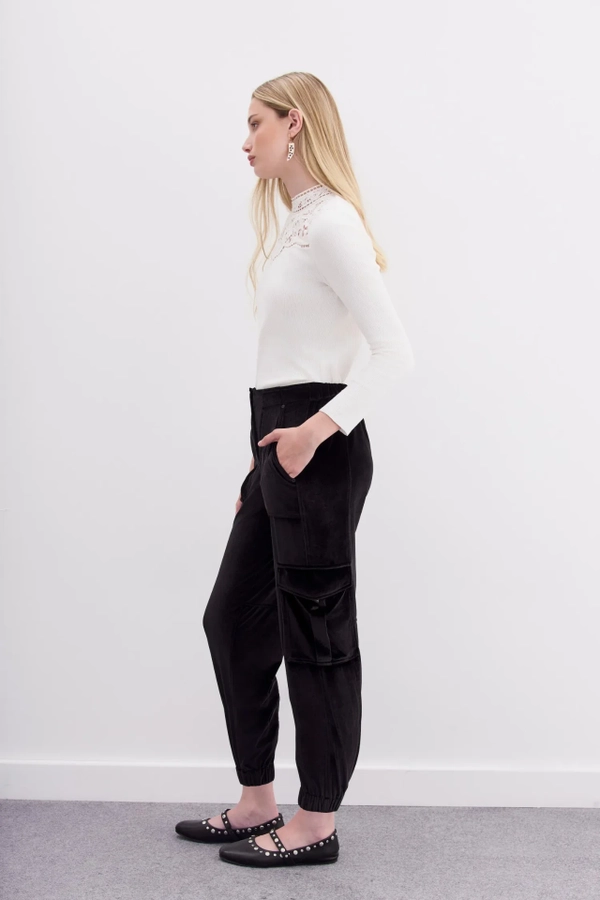 pantalon knit velvet