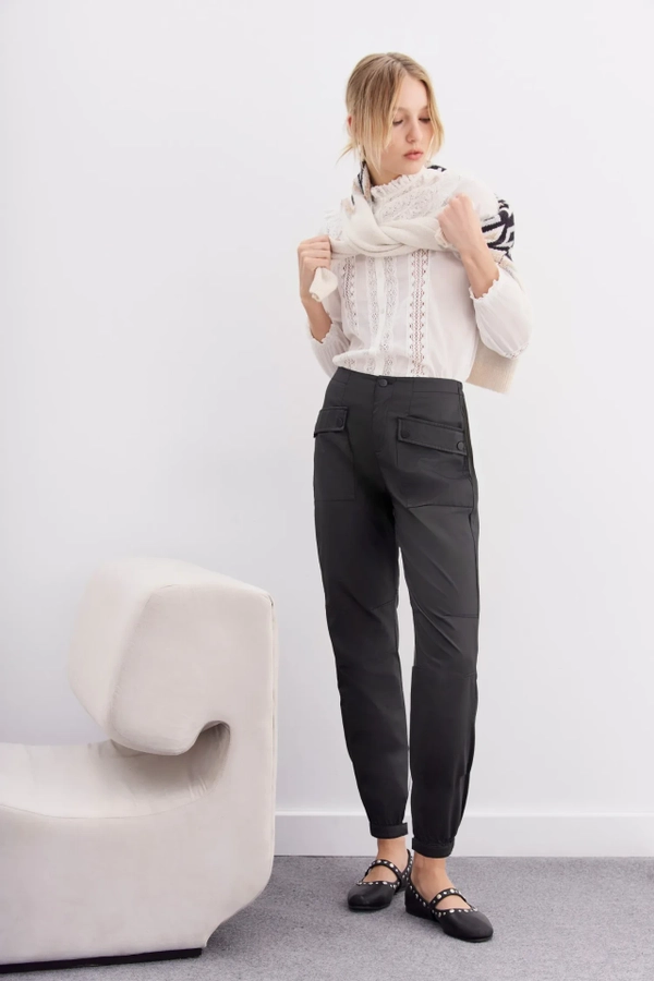 pantalon cargo satin