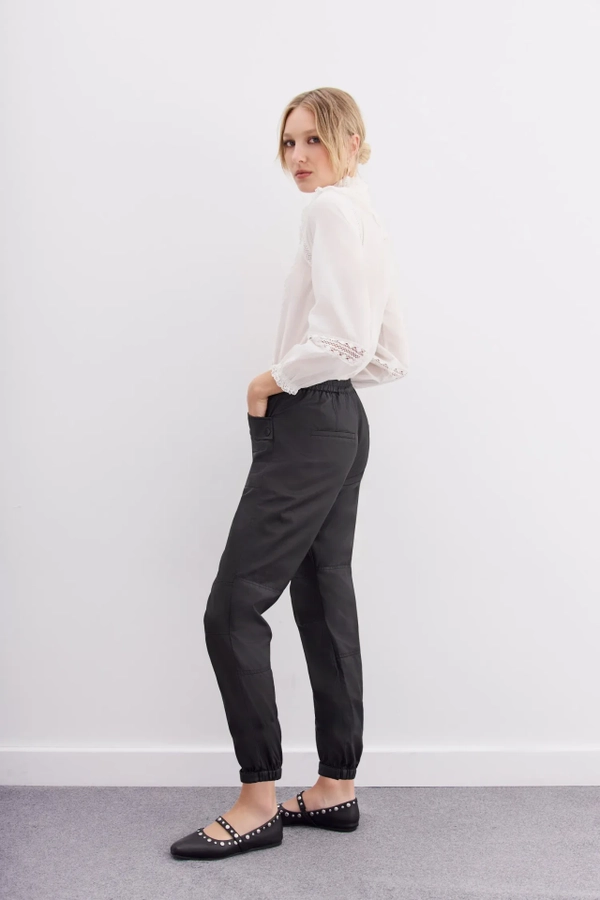 pantalon cargo satin