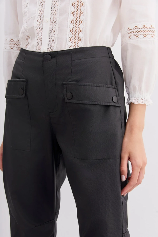 pantalon cargo satin