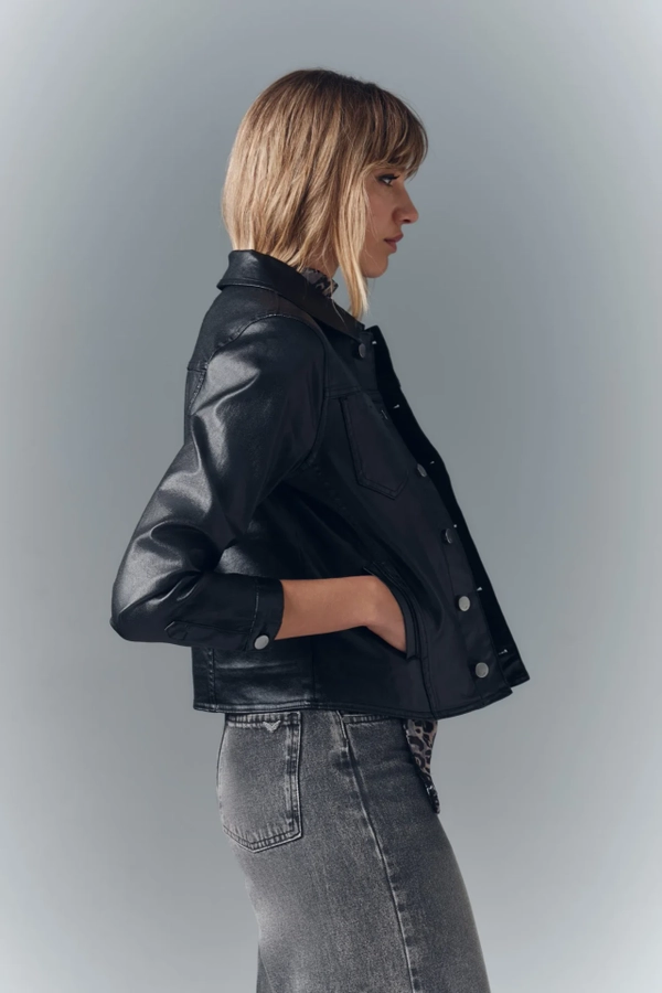 campera denim satin