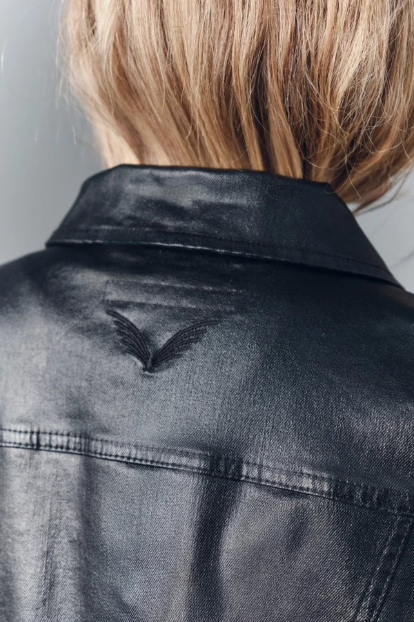 campera denim satin