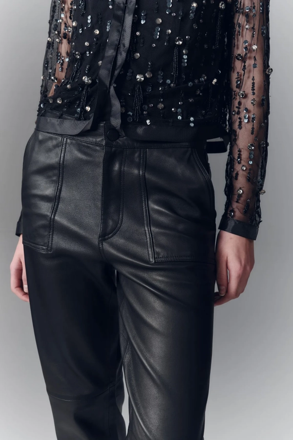 pantalon recto new cuero