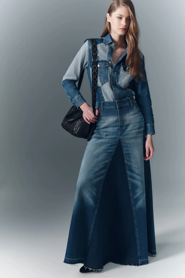 falda boho blue