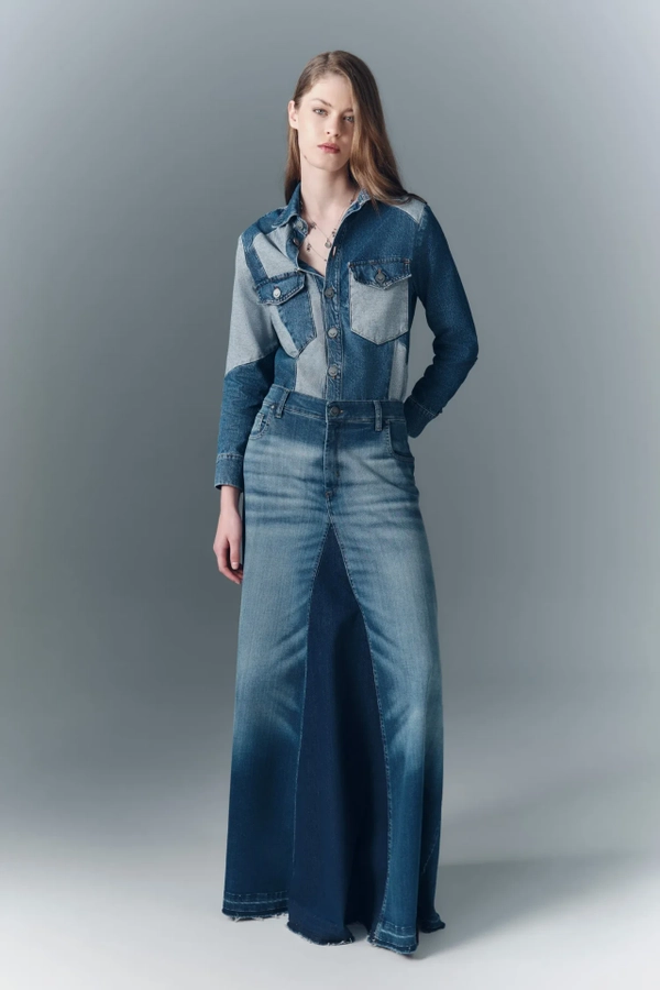 falda boho blue