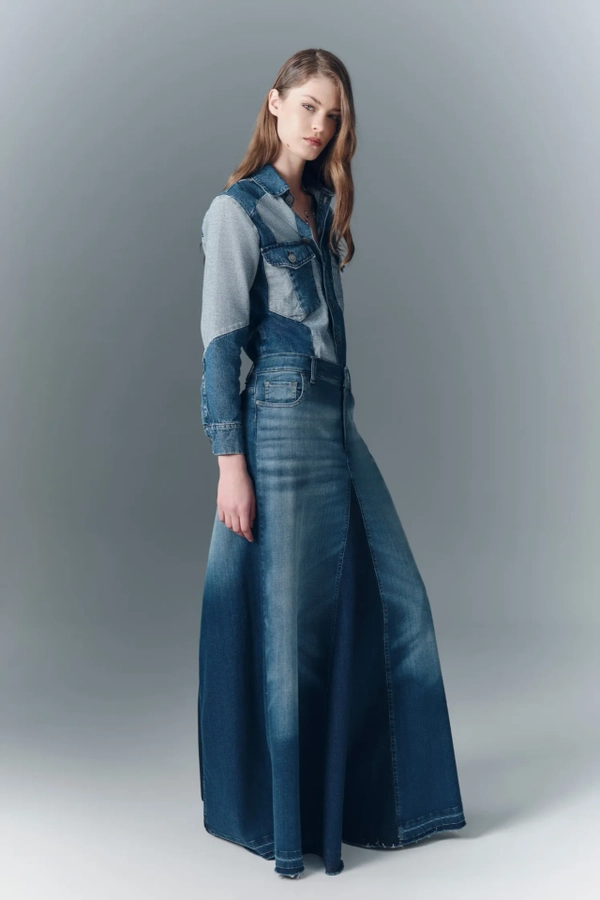 falda boho blue
