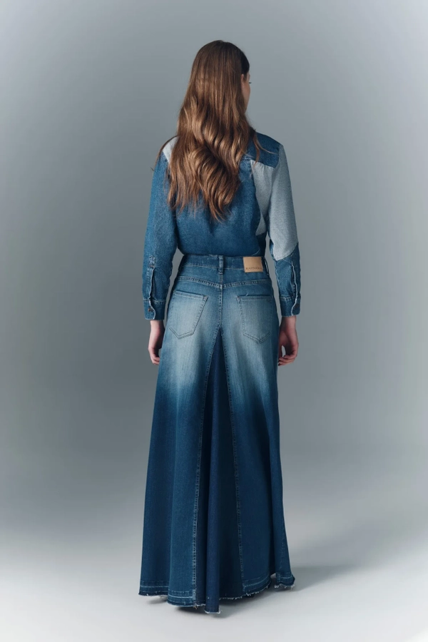 falda boho blue