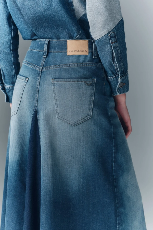 falda boho blue