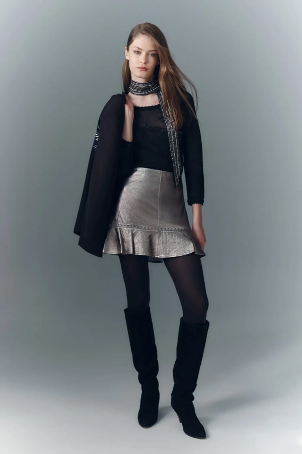 falda emma carry metallic cuero