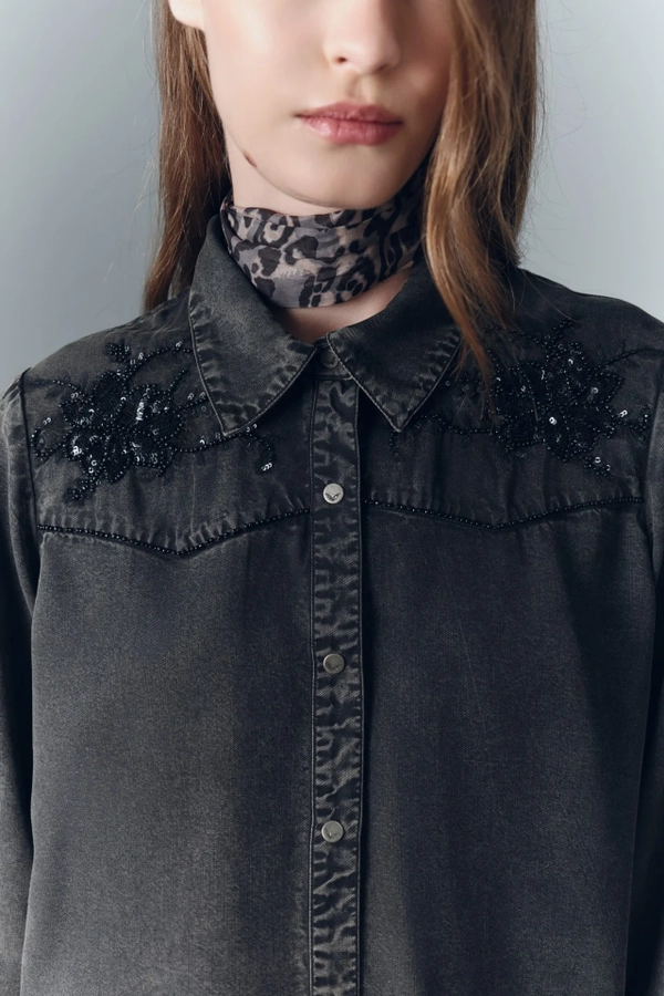 camisa texan flower