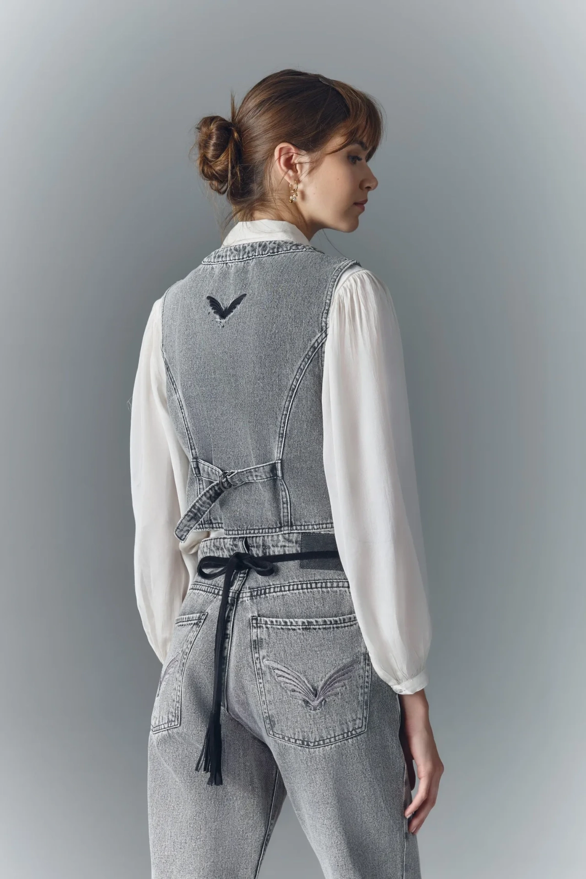 chaleco vintage light grey