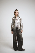 camisa bellota metallic cuero