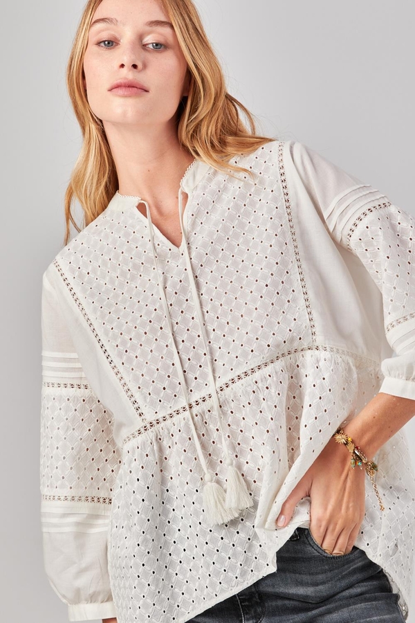 Camisa Plain Broderie