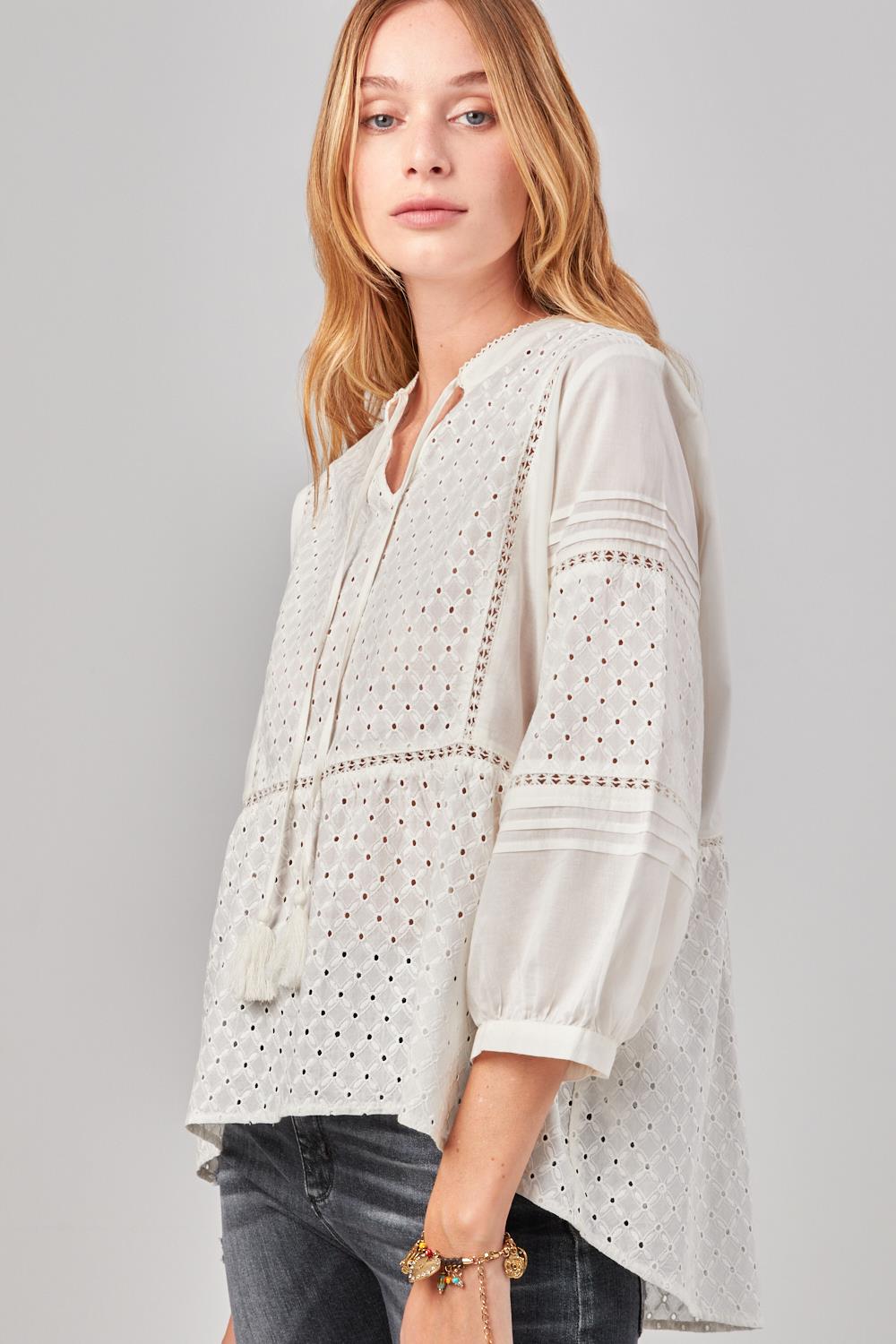 Camisa Plain Broderie