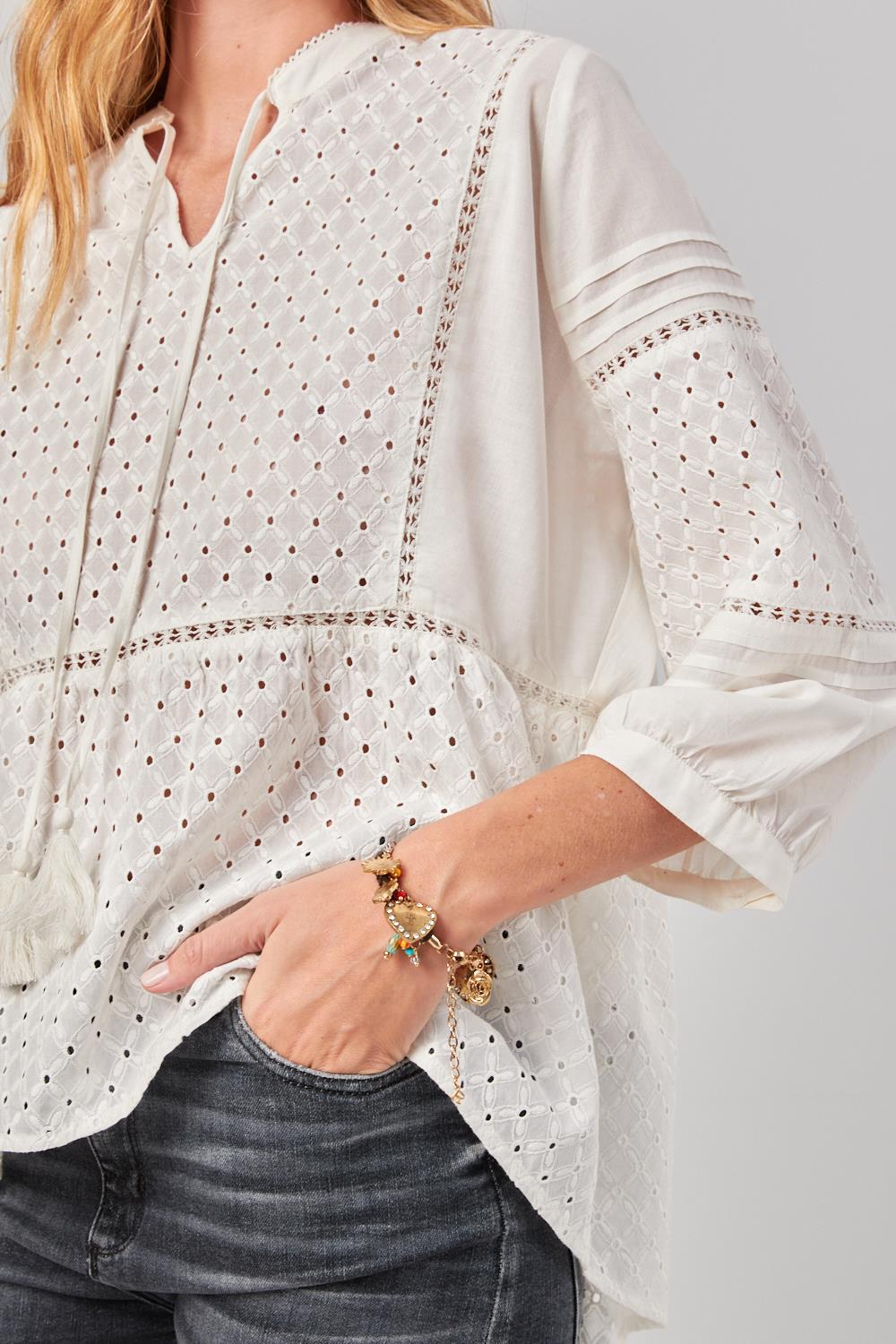Camisa Plain Broderie