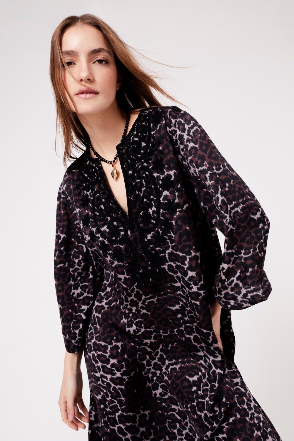 vestido olien gandha cheeta