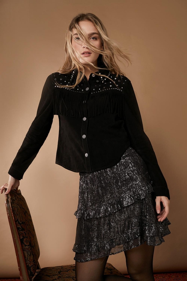 pollera minina short lurex