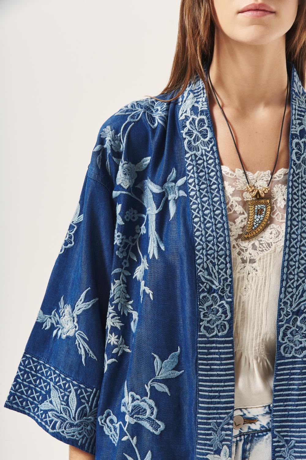 kimono tencel flower
