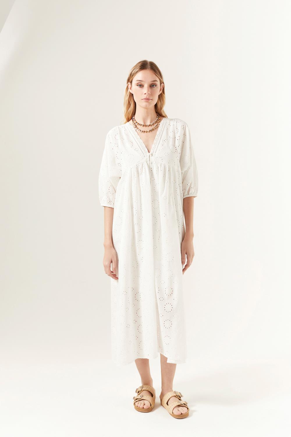 vestido laces poplin