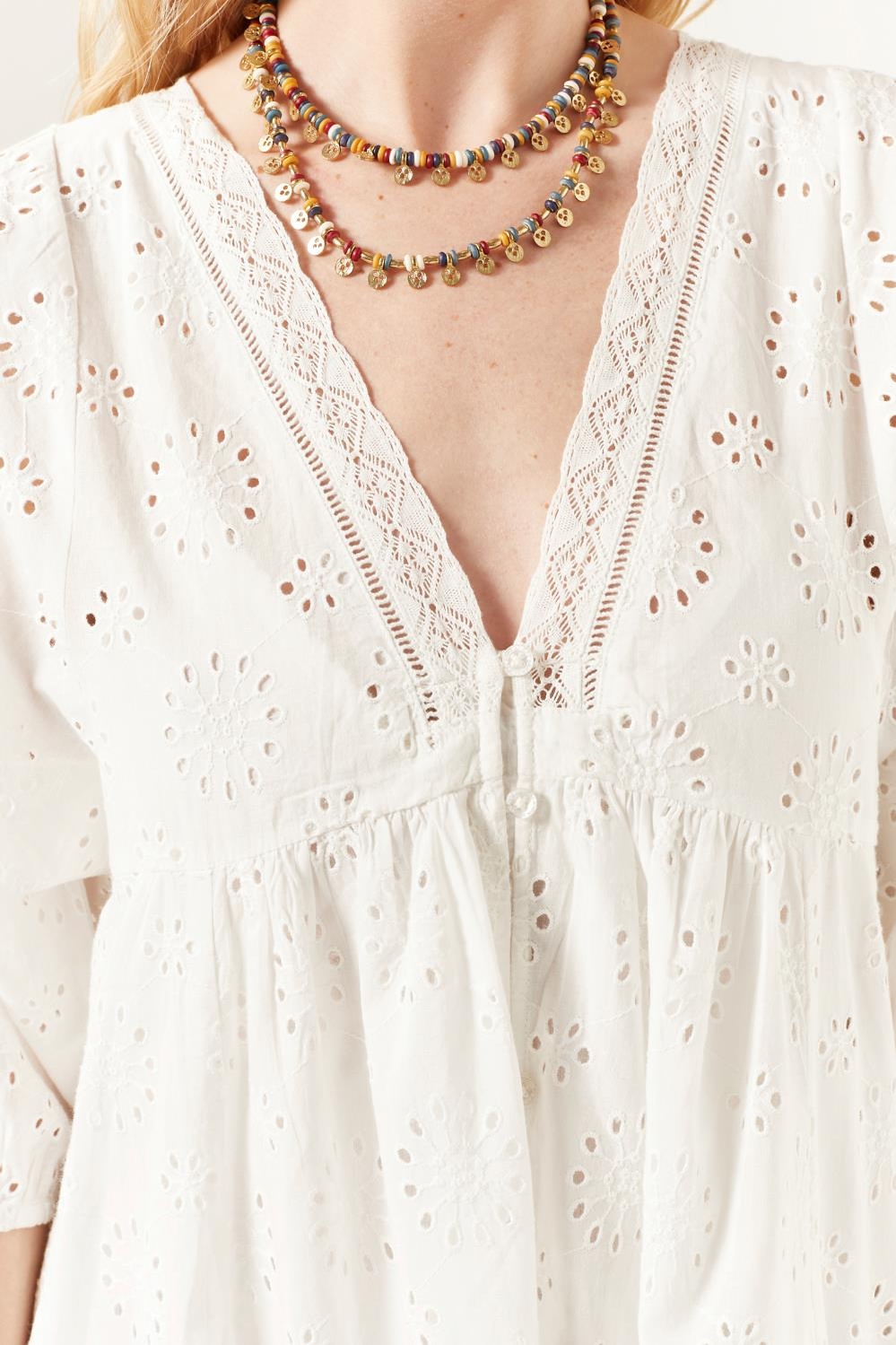 vestido laces poplin