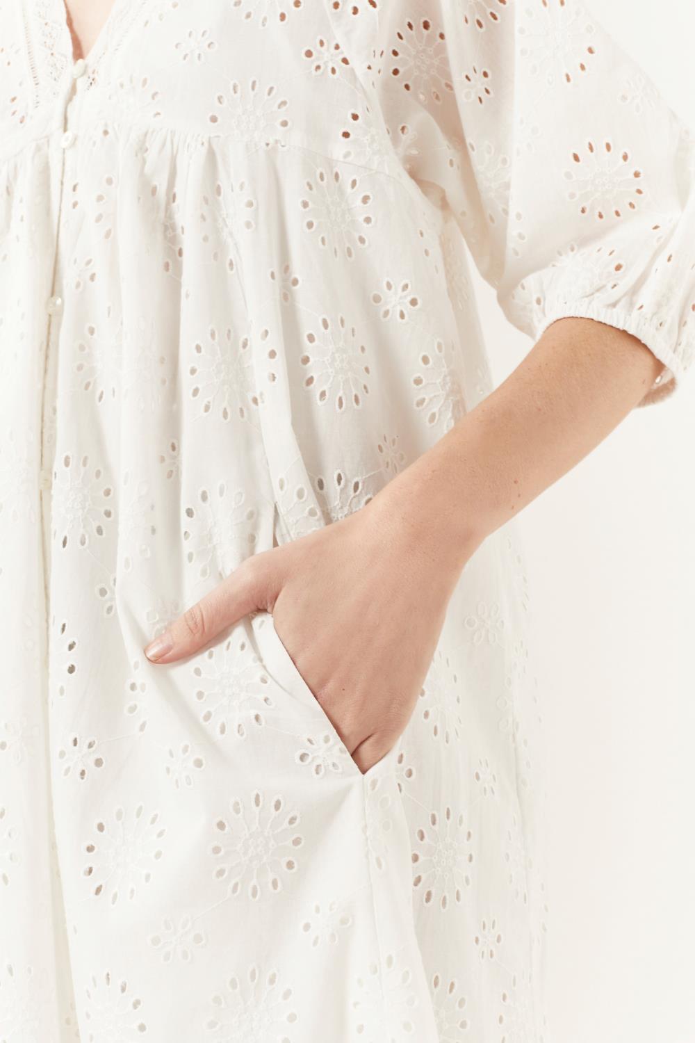 vestido laces poplin
