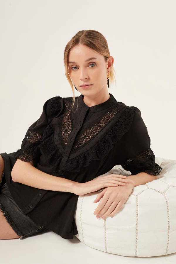 camisa lace frills new