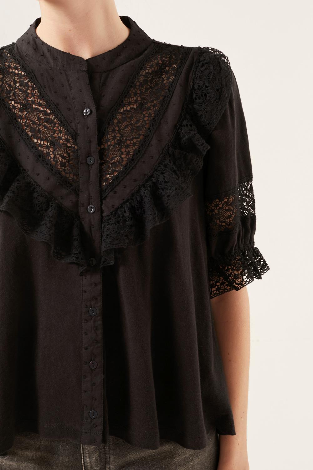 camisa lace frills new