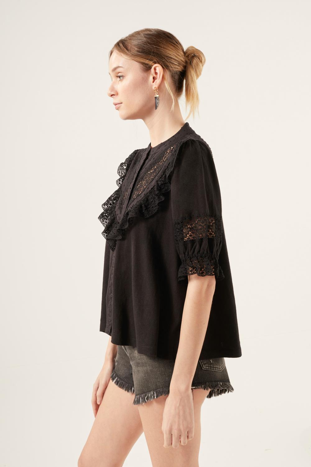 camisa lace frills new