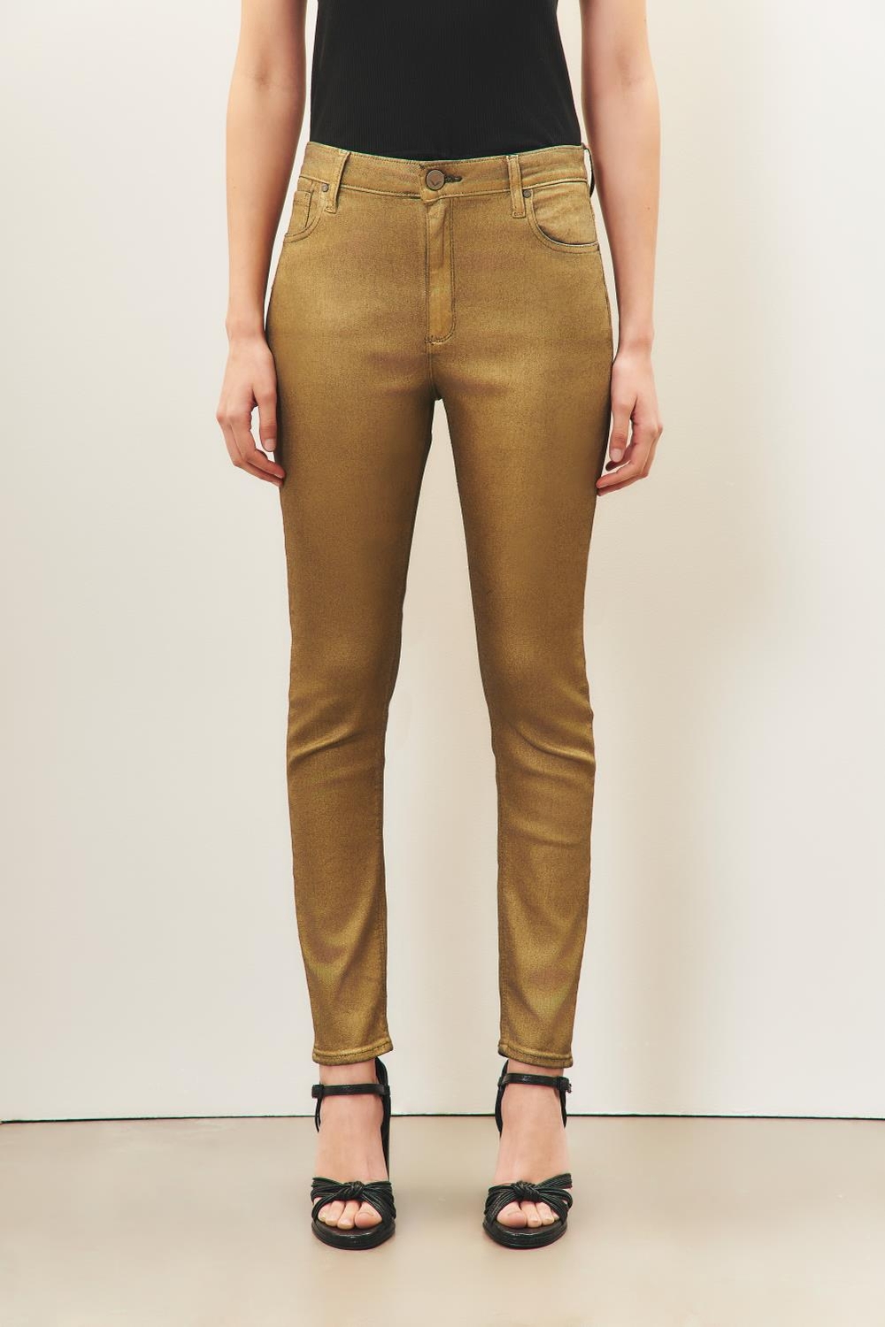 Jean slim metal gold