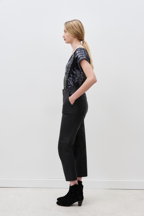 pantalon recto new cuero