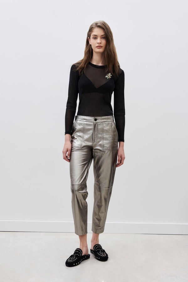 pantalon recto new cuero