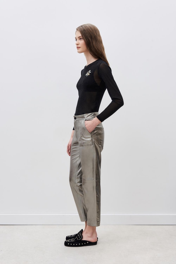 pantalon recto new cuero