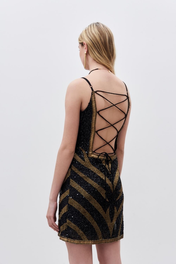 vestido short zebra
