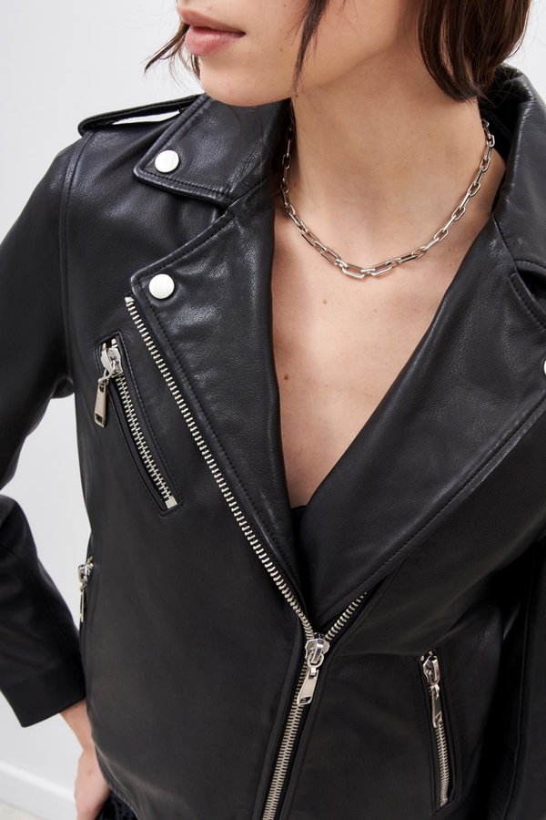 campera moto cuero