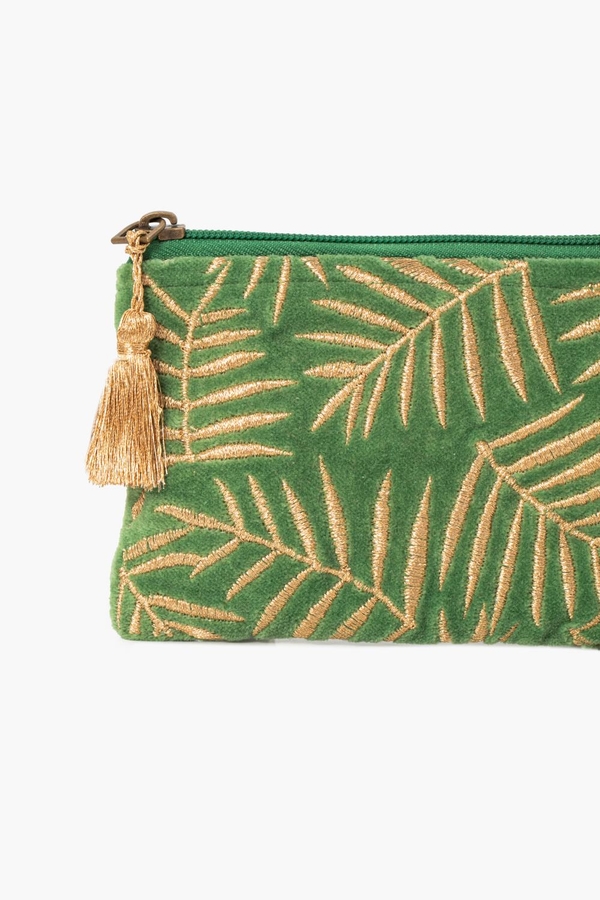 bolso velvet mini leaves