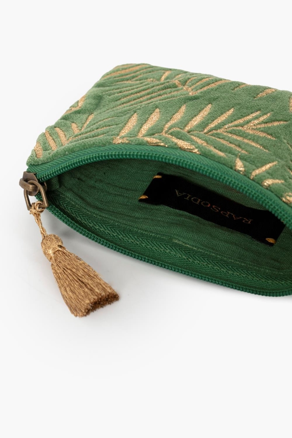 bolso velvet mini leaves