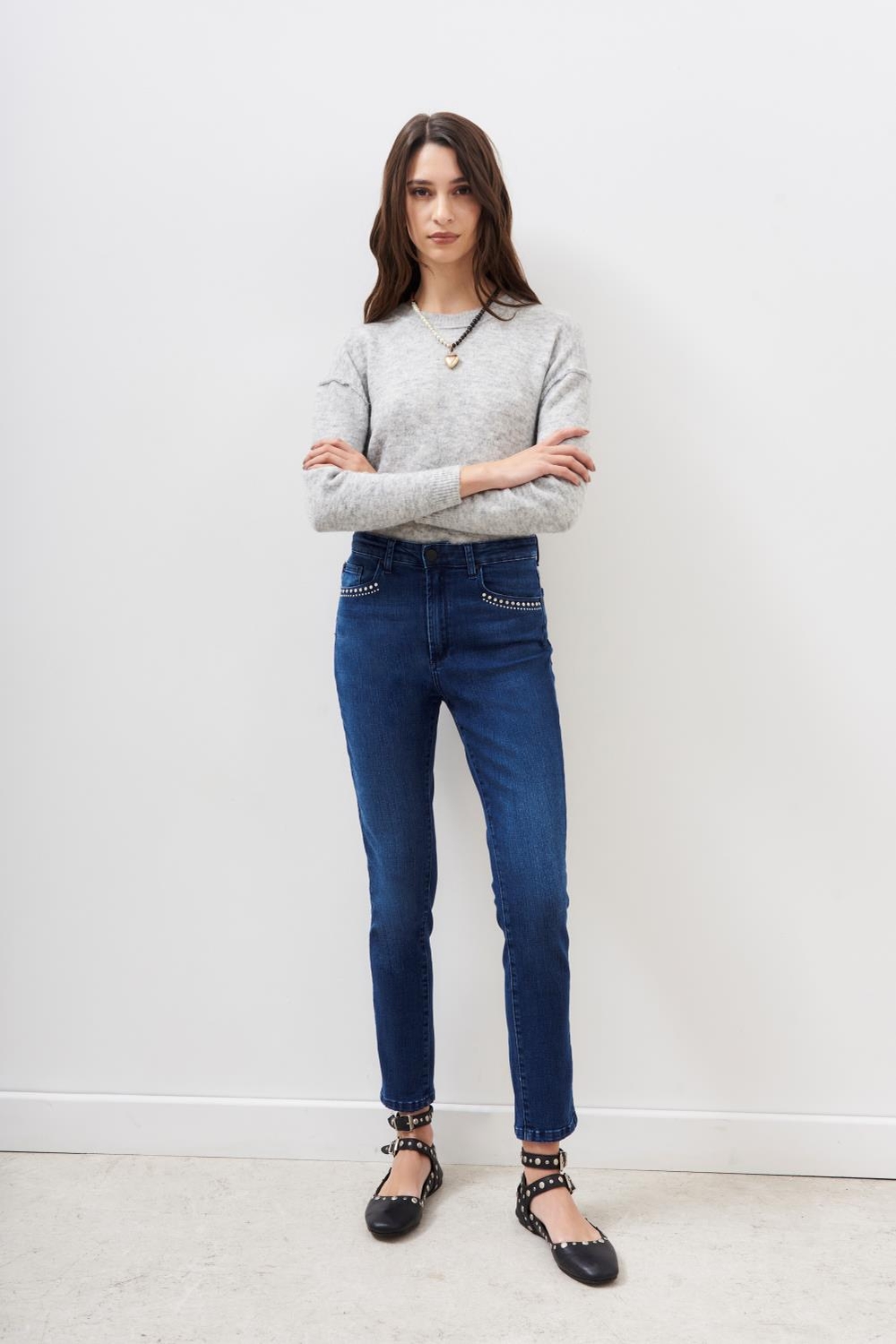 jean slim blue metal