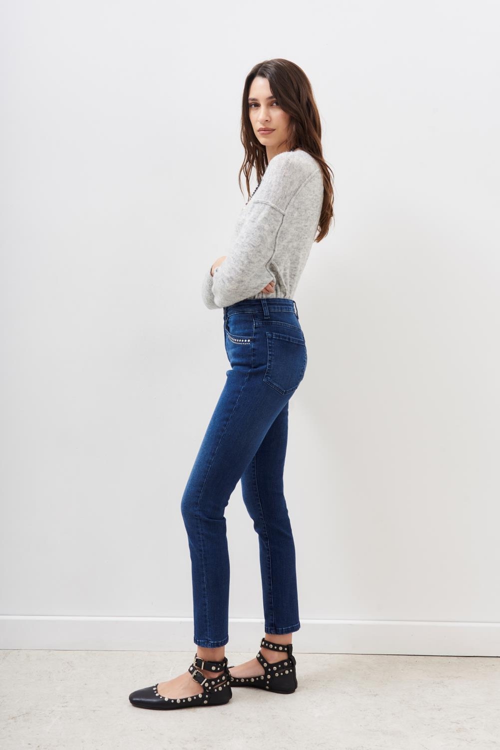 jean slim blue metal