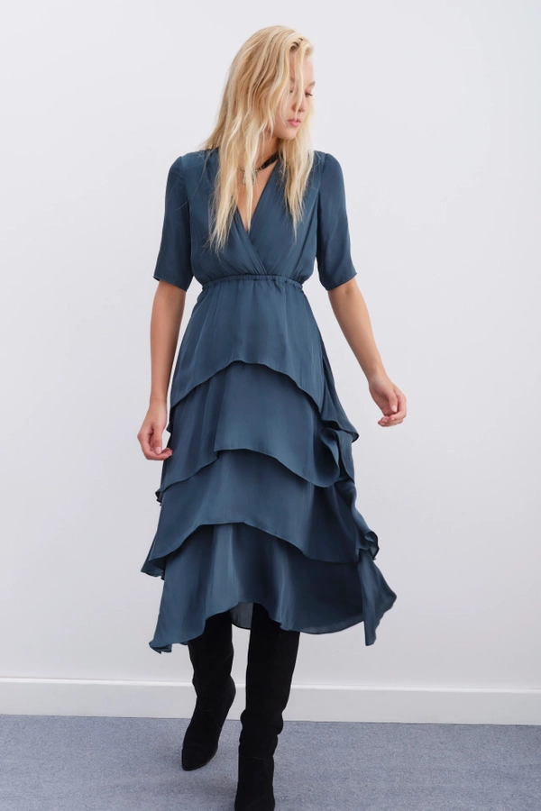 vestido frills plain