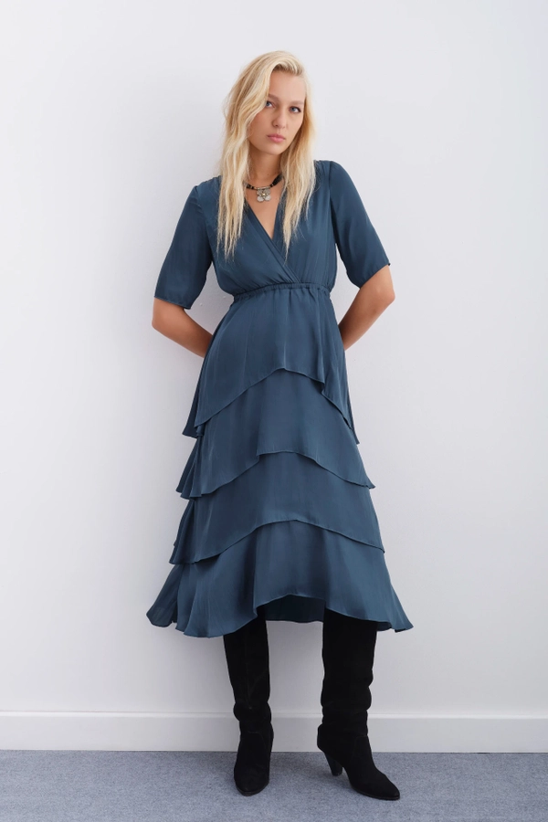vestido frills plain