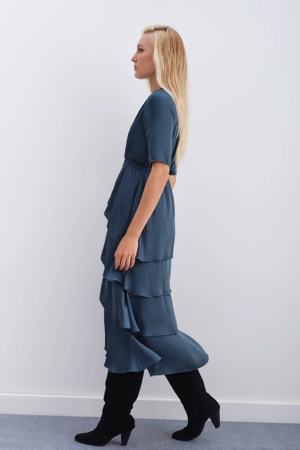 vestido frills plain