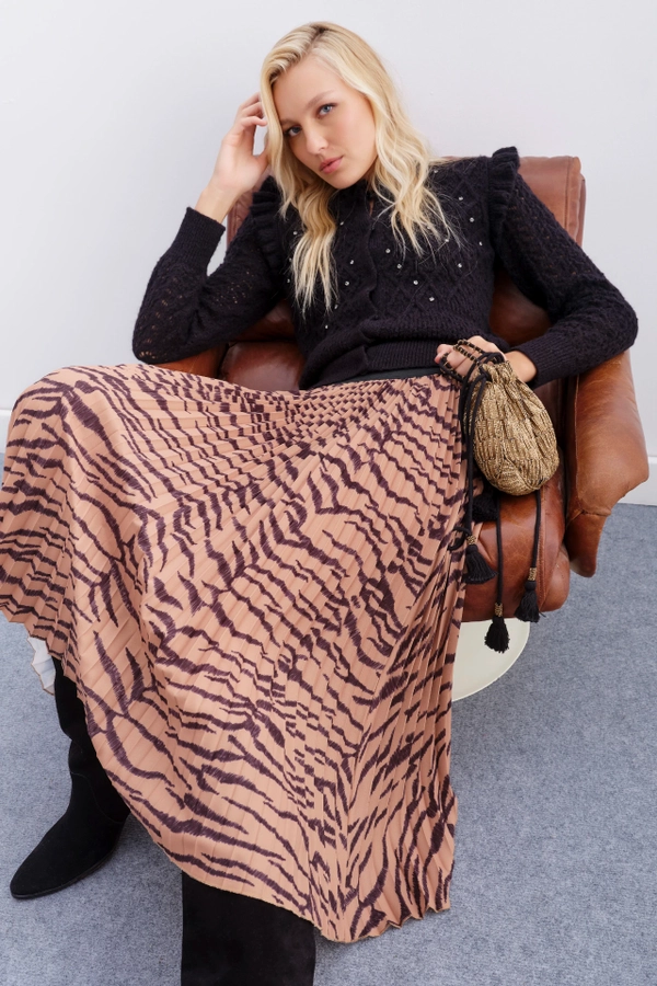 falda pleats cebra