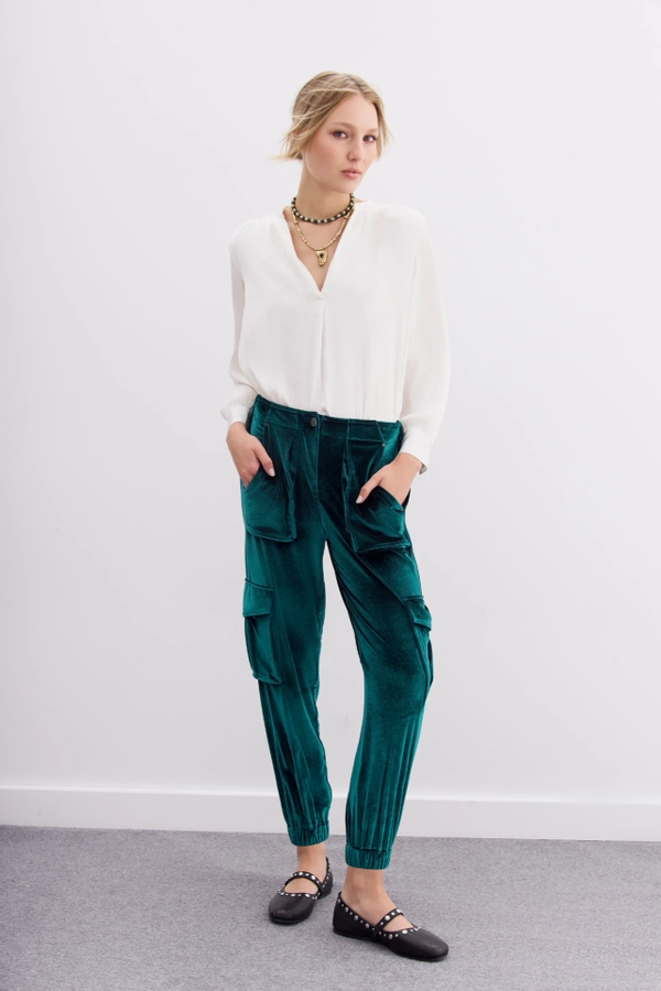 pantalon knit velvet