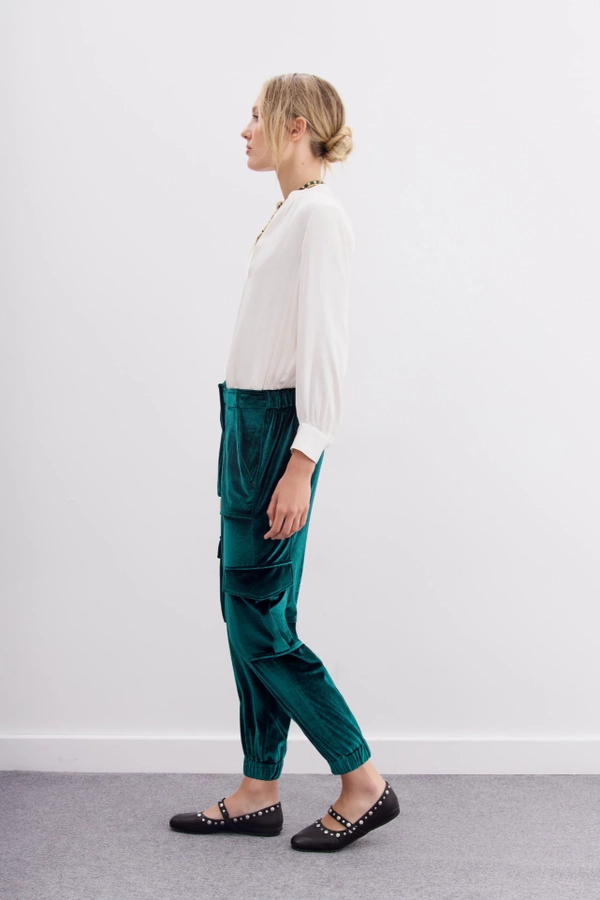 pantalon knit velvet